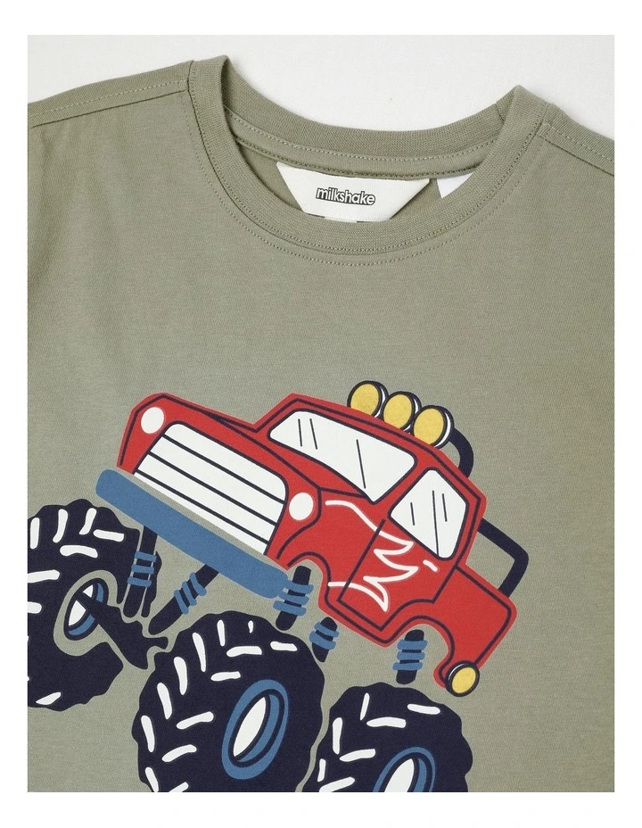 Monster Truck Placement Jersey Pyjamas in Khaki image 2