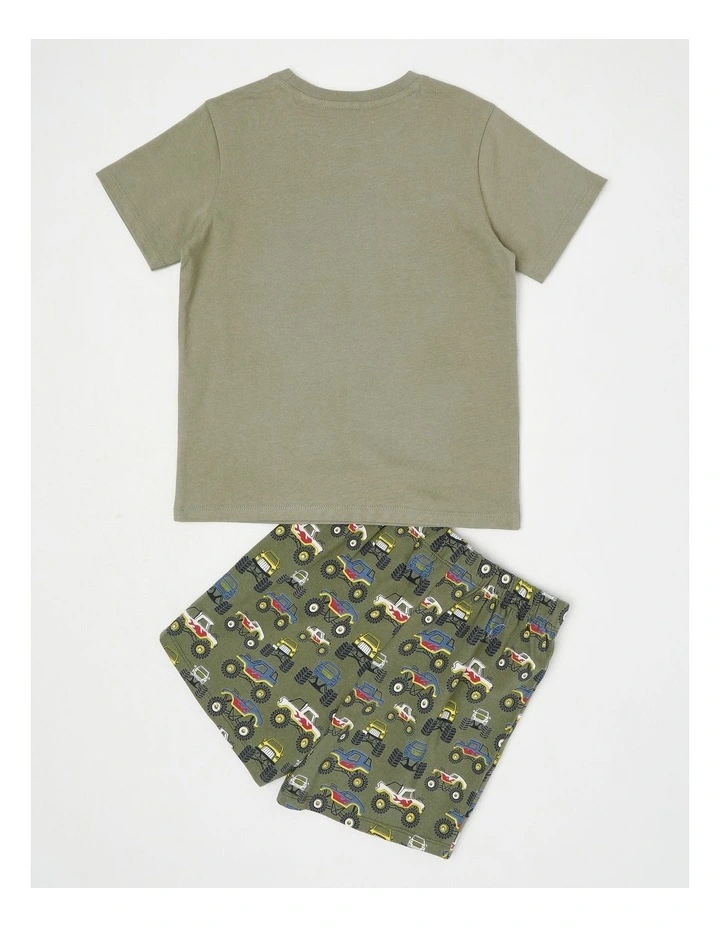 Monster Truck Placement Jersey Pyjamas in Khaki image 3