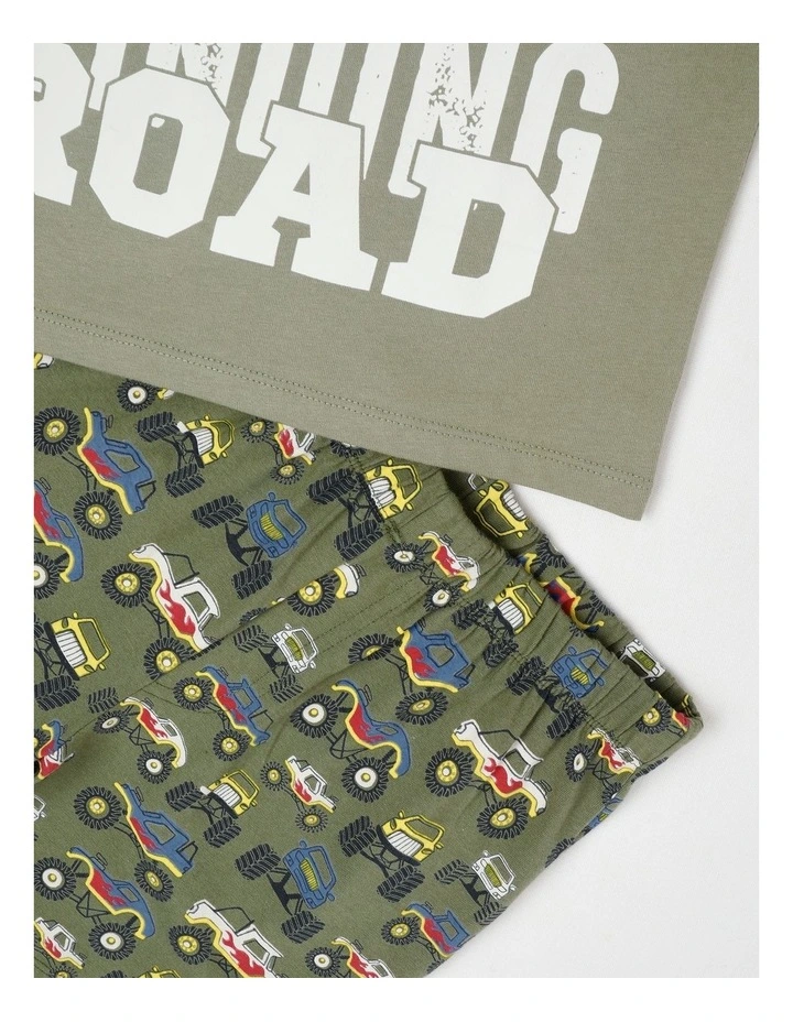 Monster Truck Placement Jersey Pyjamas in Khaki image 4