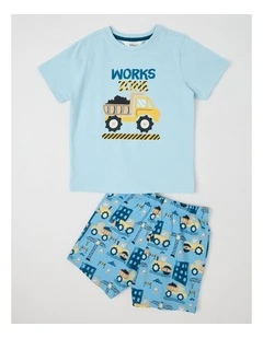 Transport Jersey Pyjamas in Pale Blue