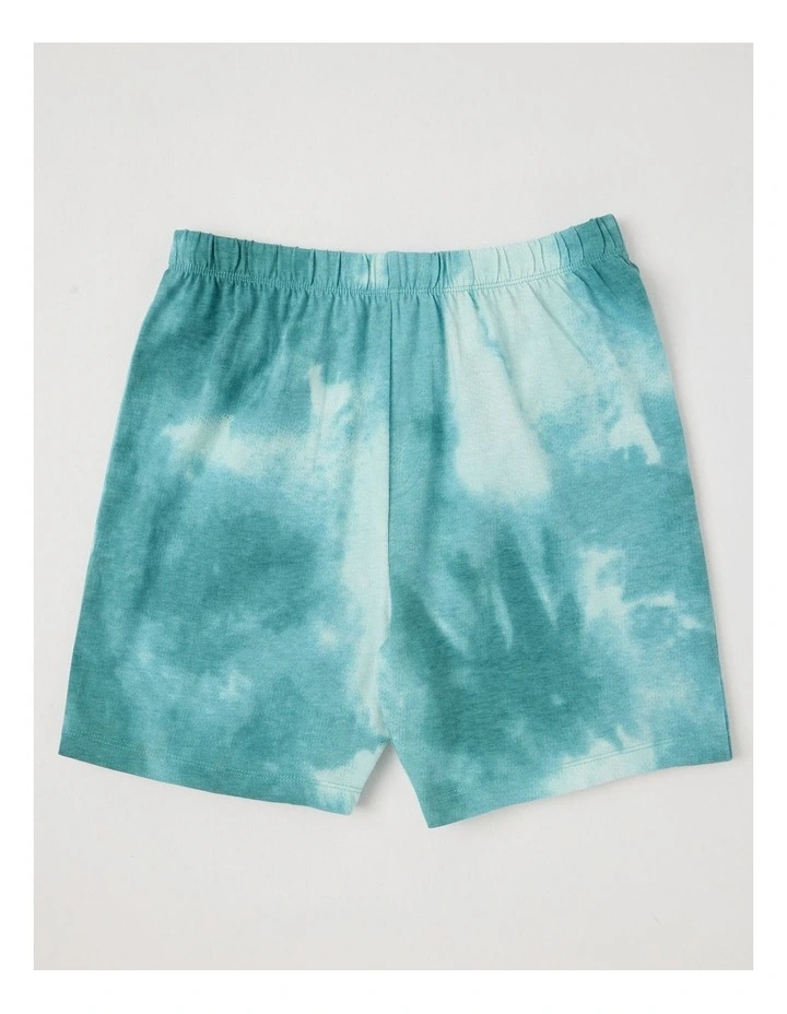 Smiley Tie Dye Jersey Pyjamas in Teal image 4