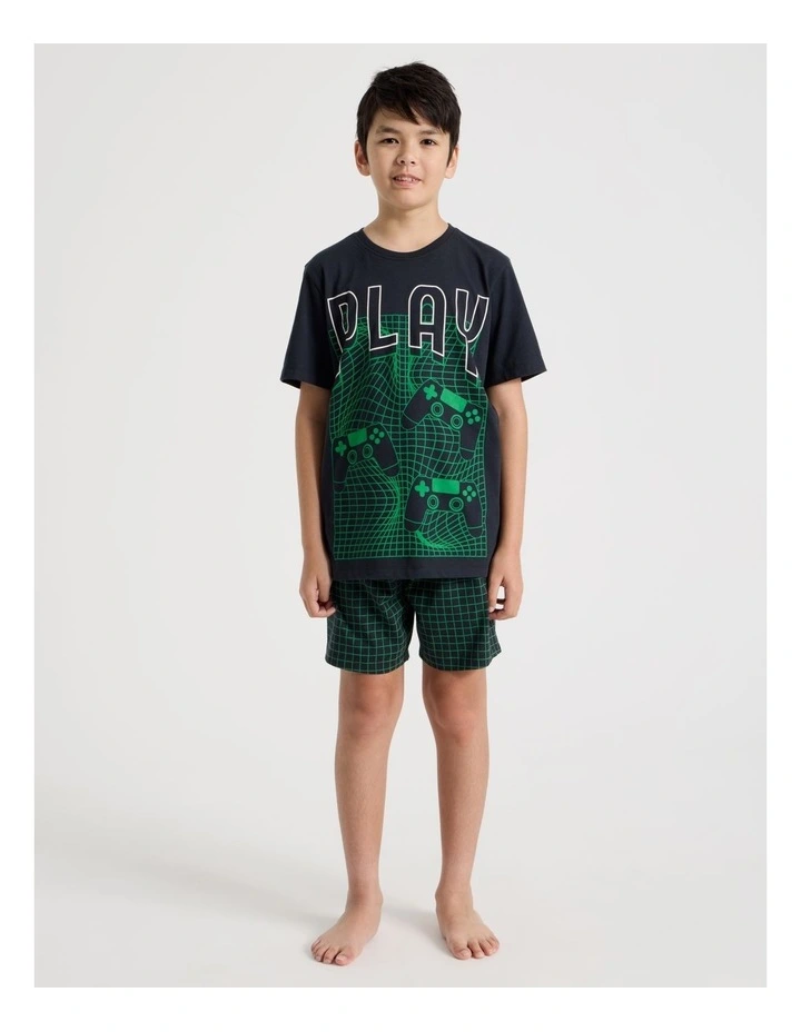 Neon Controller Jersey Pyjamas in Gunmetal image 1