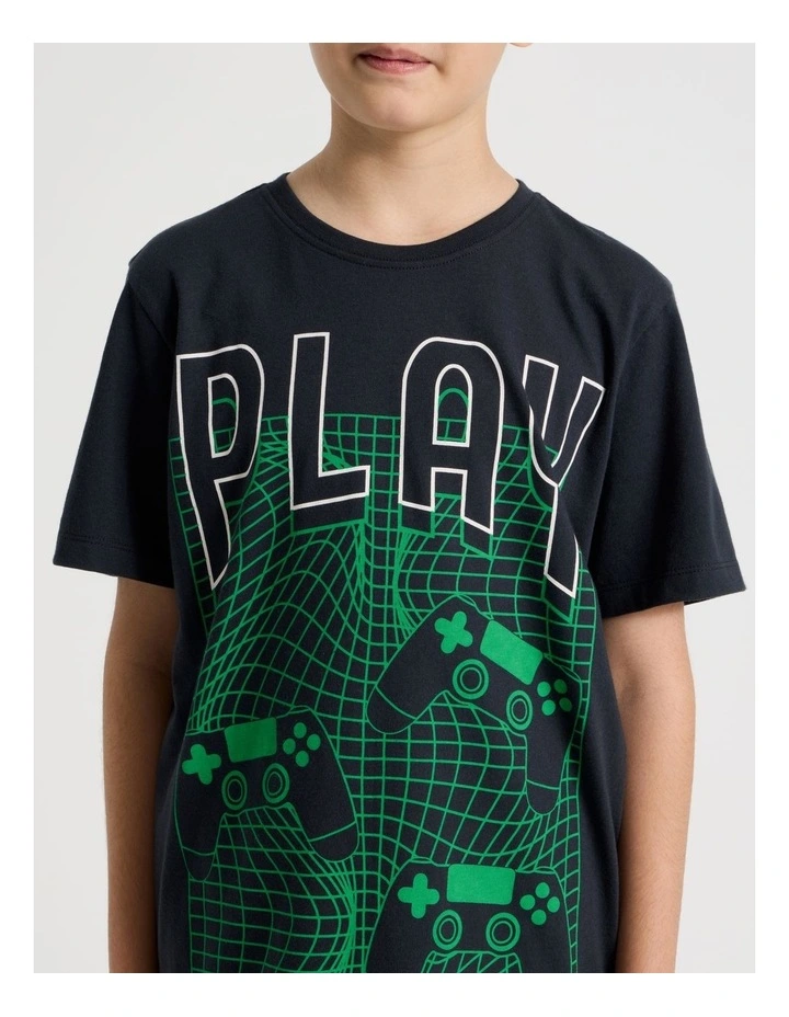 Neon Controller Jersey Pyjamas in Gunmetal image 2