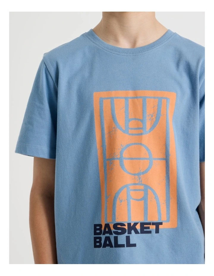 Basketball Short Sleeve T-Shirt & Pants Pyjamas in Midnight image 4