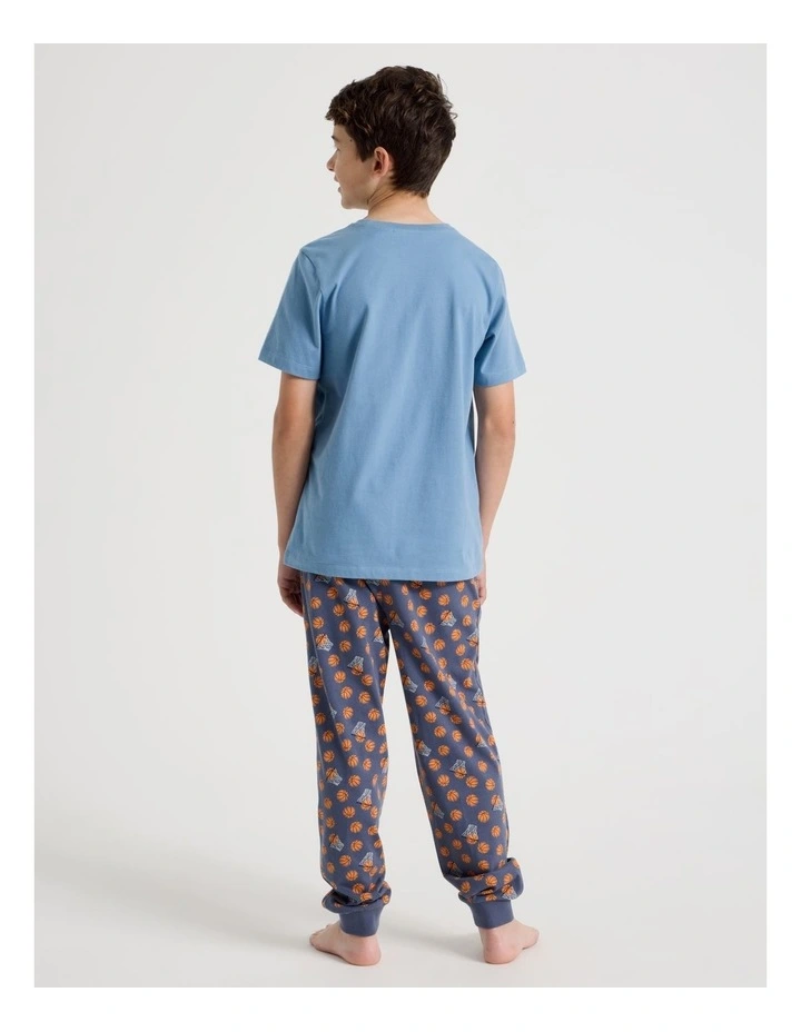 Basketball Short Sleeve T-Shirt & Pants Pyjamas in Midnight image 5