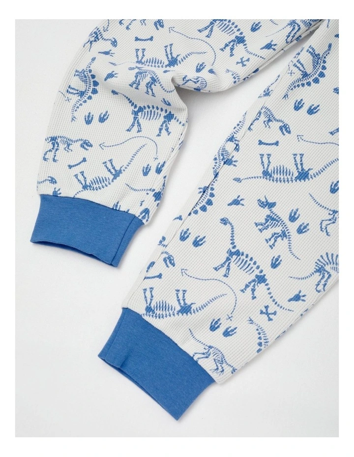 Dino Short Sleeve T-Shirt & Pants Pyjamas in Bright Blue image 4