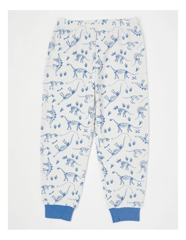 Dino Short Sleeve T-Shirt & Pants Pyjamas in Bright Blue image 5