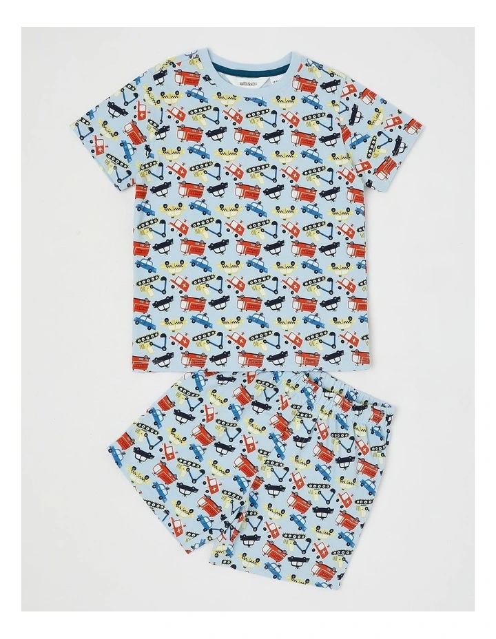 Digger Jersey Pyjamas in Pale Blue image 1