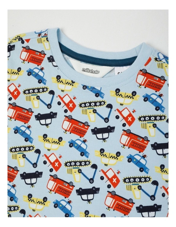 Digger Jersey Pyjamas in Pale Blue image 2