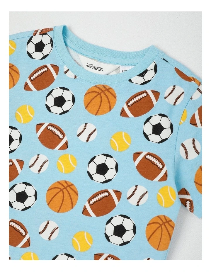 Sport Jersey Pyjamas in Sky Blue image 2