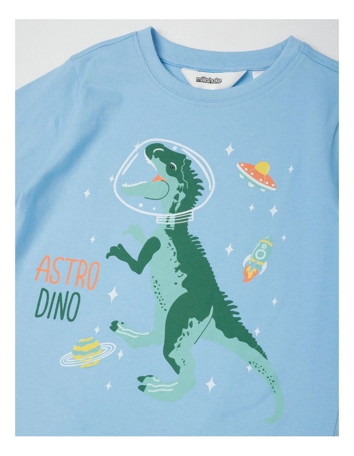 Dino Space Jersey Pyjamas in Smoke Blue image 2