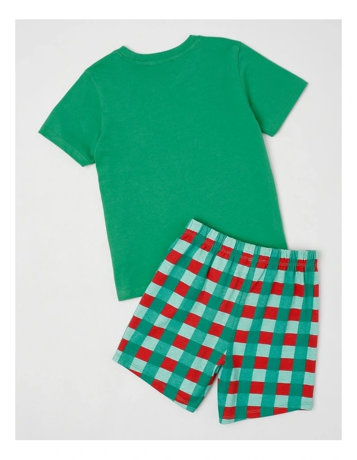 Dino Xmas Jersey Pyjamas in Green image 3