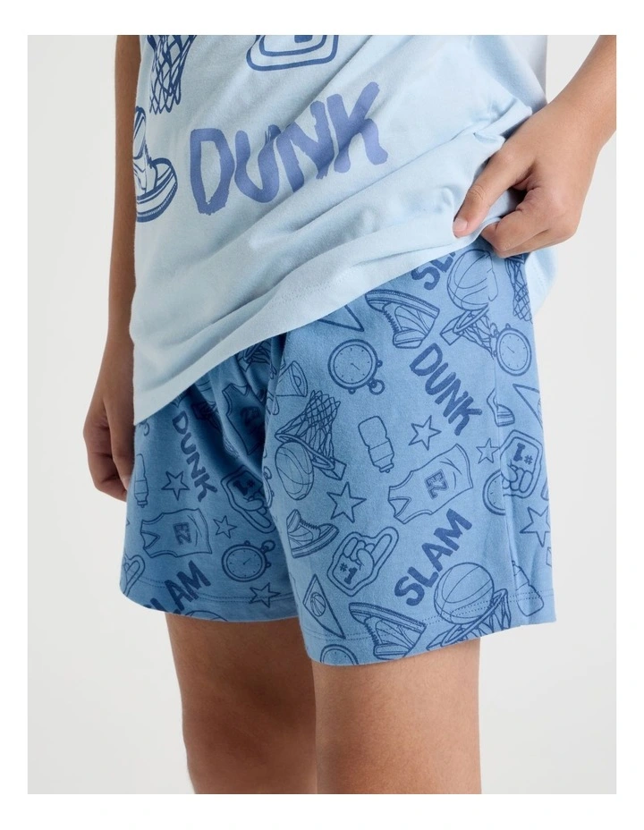 Slam Dunk Jersey Pyjamas in Bluestone image 3