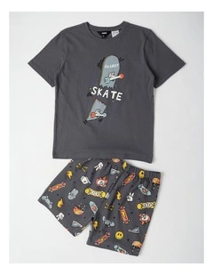 Skate Jersey Pyjamas in Charcoal
