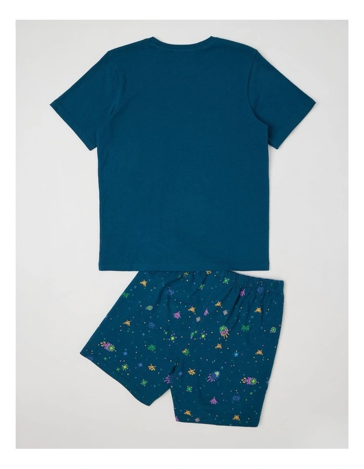 Space Invader Jersey Pyjamas in Petrol image 3