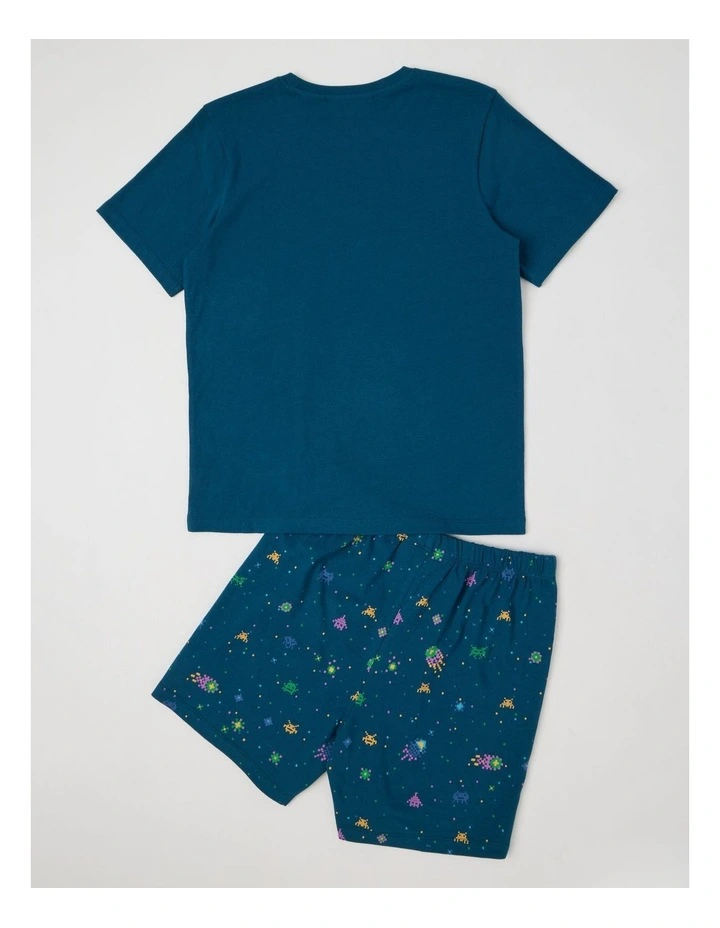 Space Invader Jersey Pyjamas in Petrol image 3