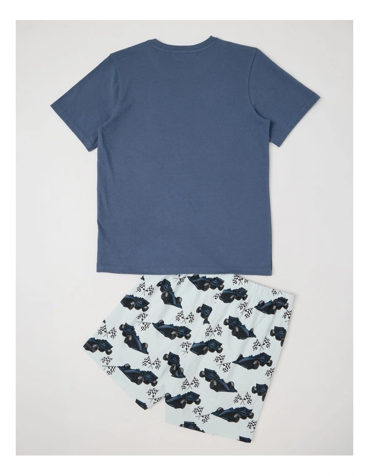 Vintage Car Jersey Pyjamas in Navy image 3