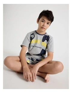 Game On Jersey Pyjamas in Grey Marle
