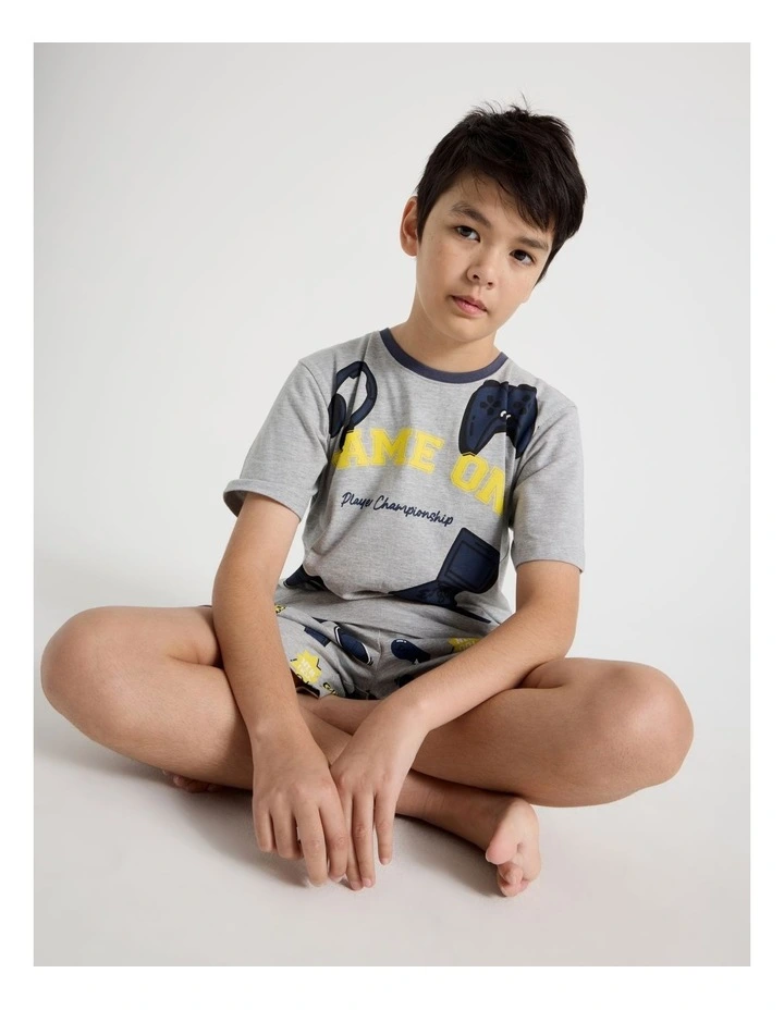 Game On Jersey Pyjamas in Grey Marle image 1