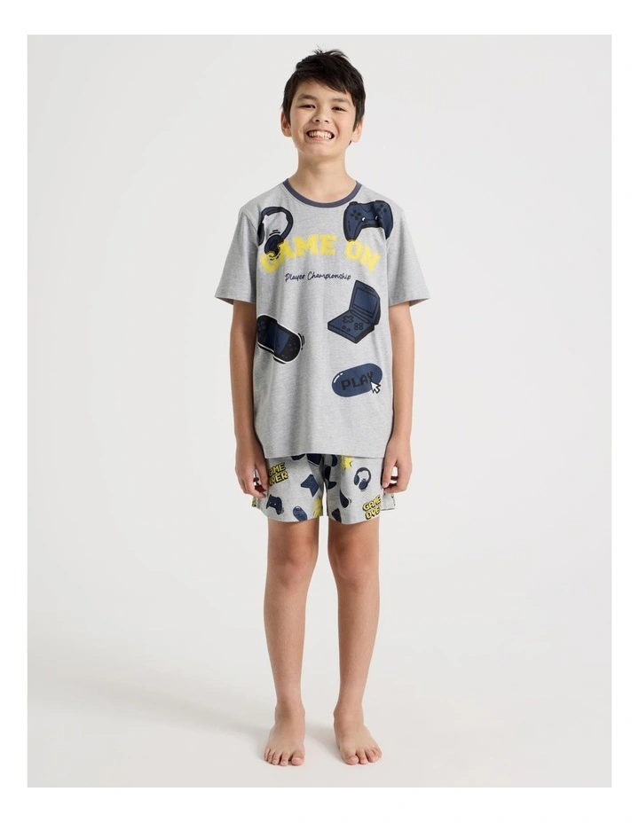 Game On Jersey Pyjamas in Grey Marle image 2