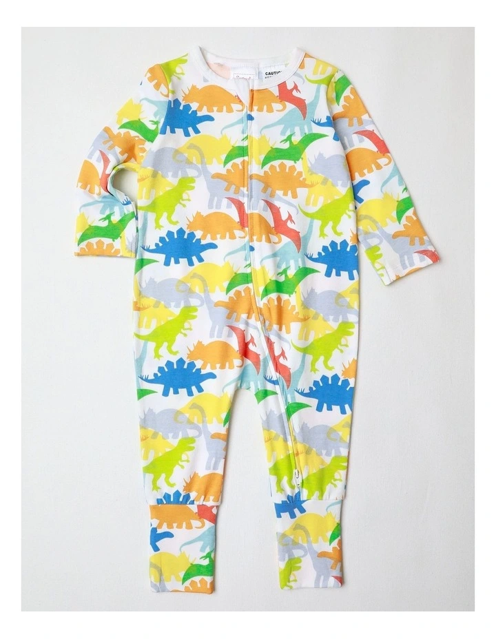 Dino Coverall Family Print Pyjama Set in Multi image 1