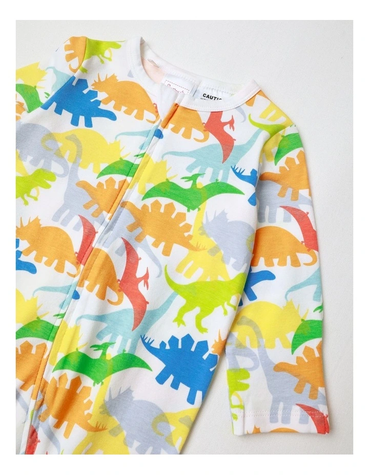 Dino Coverall Family Print Pyjama Set in Multi image 2