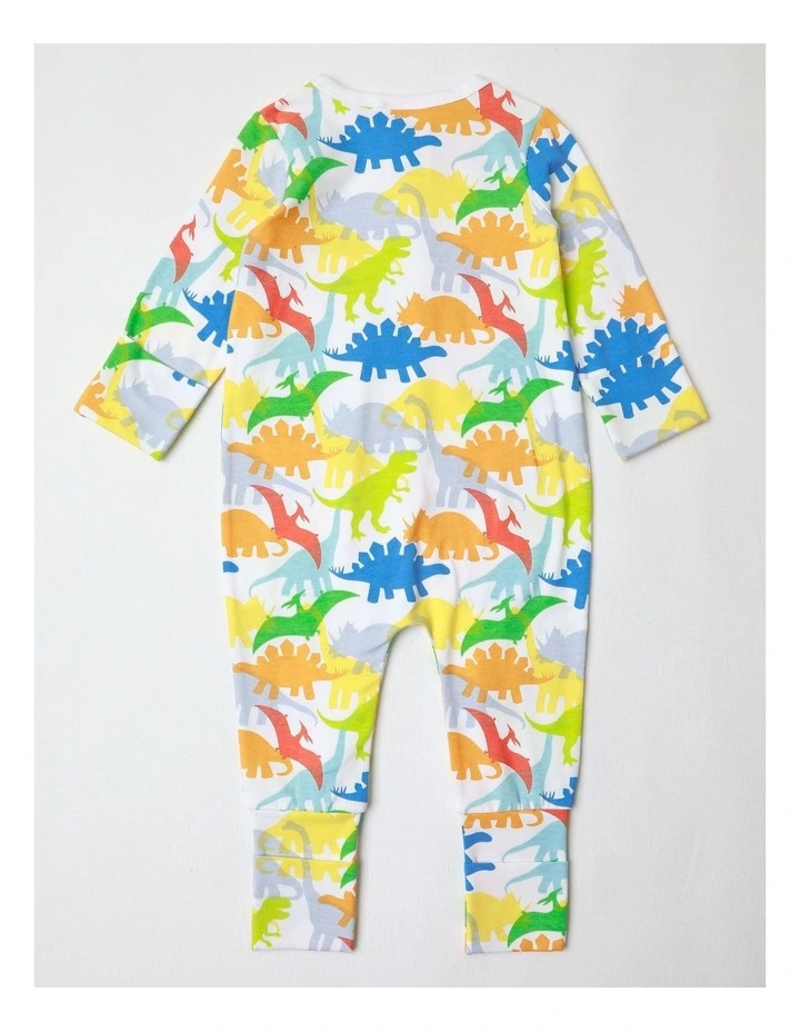 Dino Coverall Family Print Pyjama Set in Multi image 3