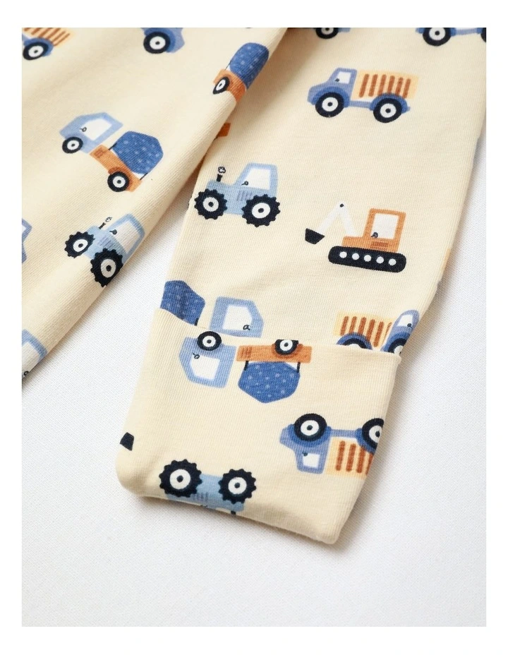 Transport Family Matching Print Coverall in Oatmeal image 3