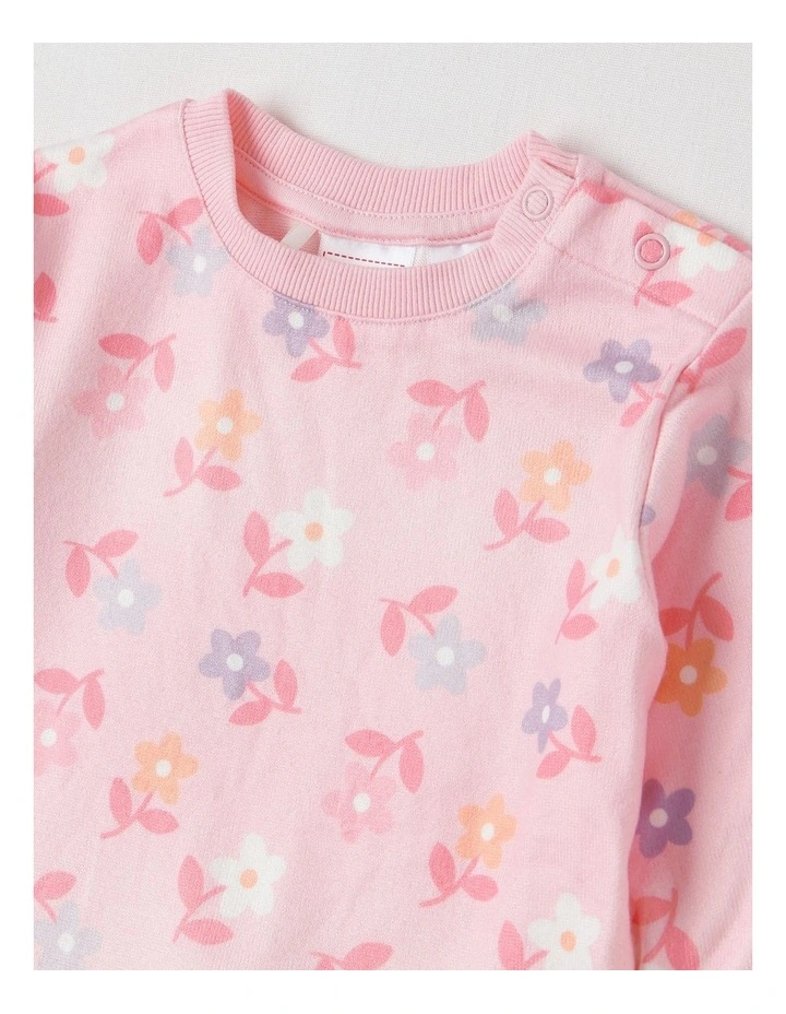 Cosy Knit Floral Pyjamas in Blush image 2