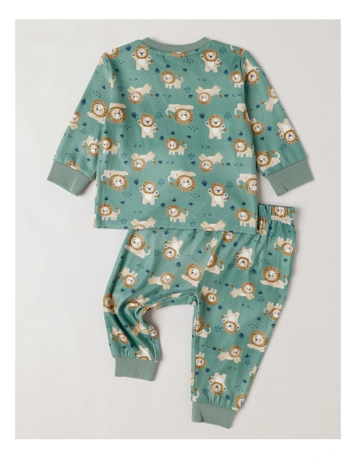 Cosy Knit Lion Pyjamas in Bright Green image 3