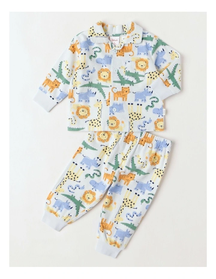 Woven Safari Pyjamas in Aqua image 1