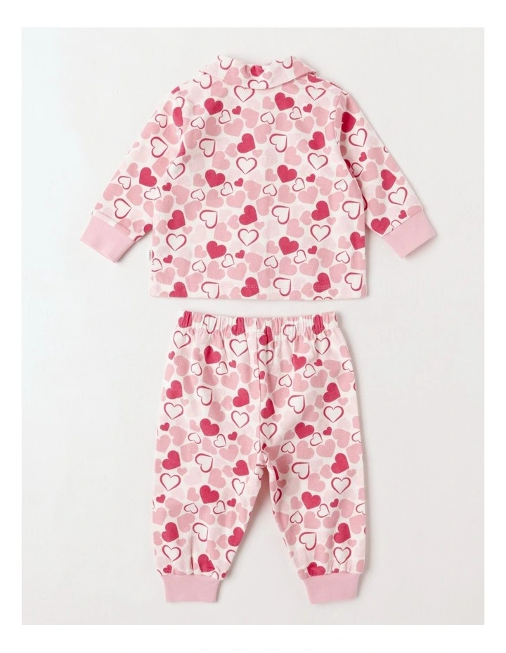 Woven Floral Pyjamas in Bright Pink image 3