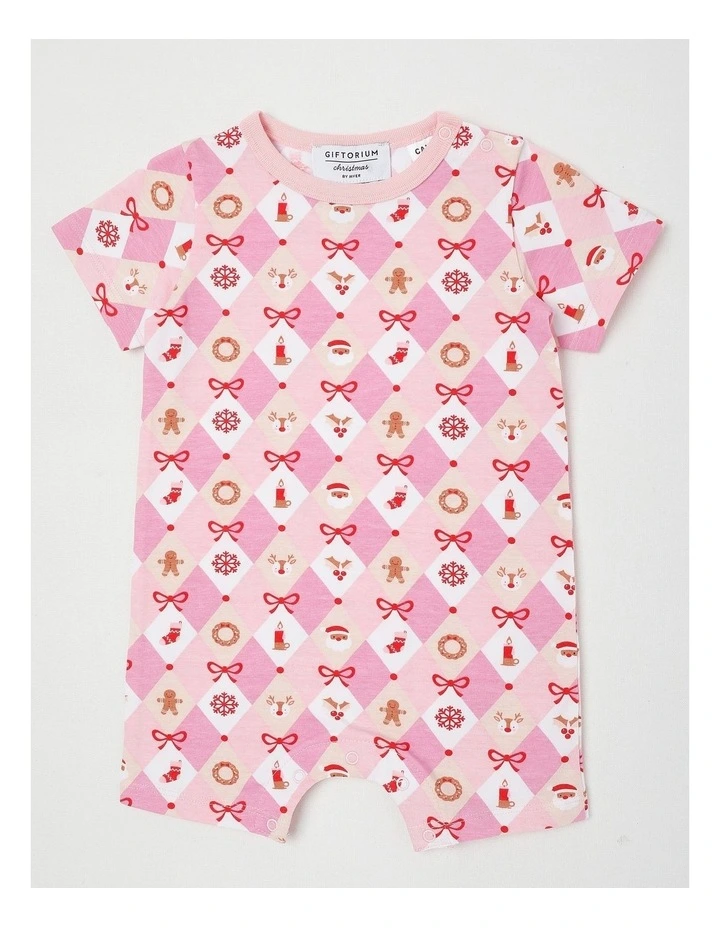 Matching Argyle Romper Romper in Pale Pink image 1