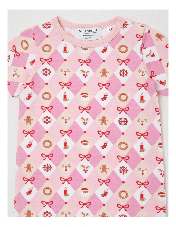 Matching Argyle Romper Romper in Pale Pink image 2