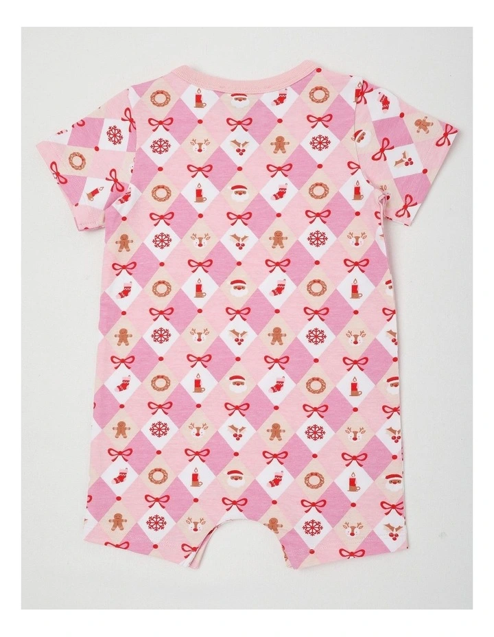 Matching Argyle Romper Romper in Pale Pink image 3