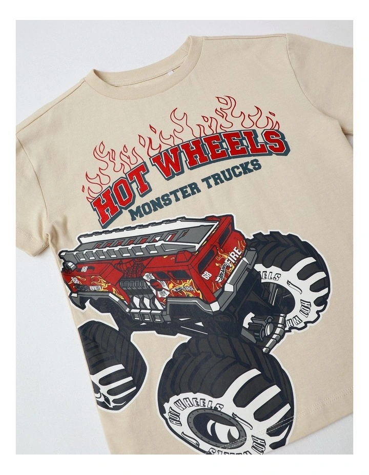 Hot Wheels Monster Truck T/Shirt in Stone image 2