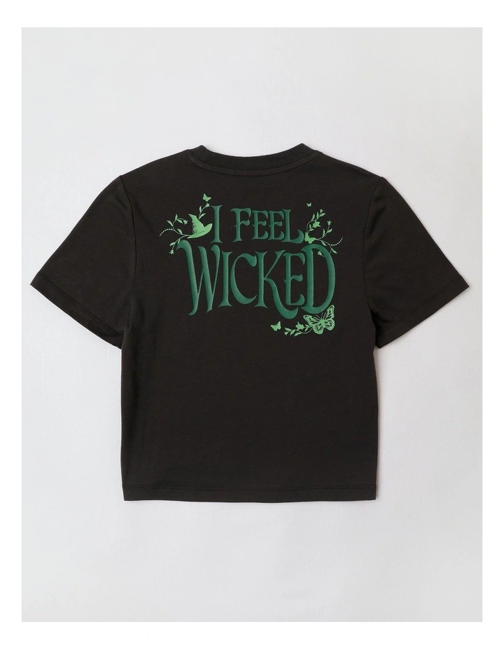 Wicked Fitted Diamante T/Shirt in Charcoal image 3