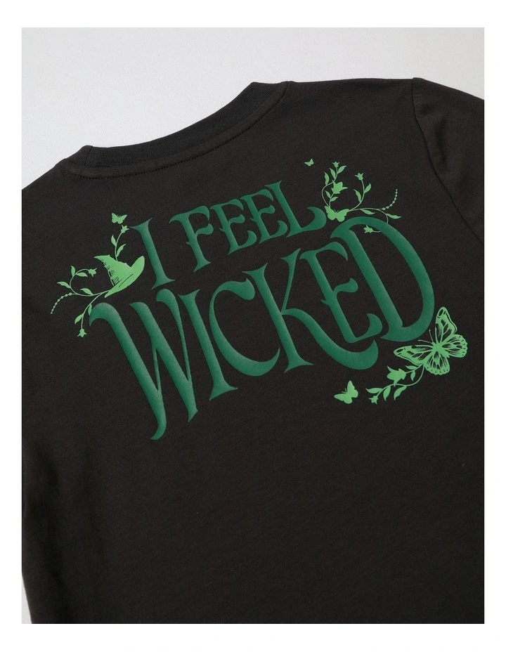 Wicked Fitted Diamante T/Shirt in Charcoal image 4