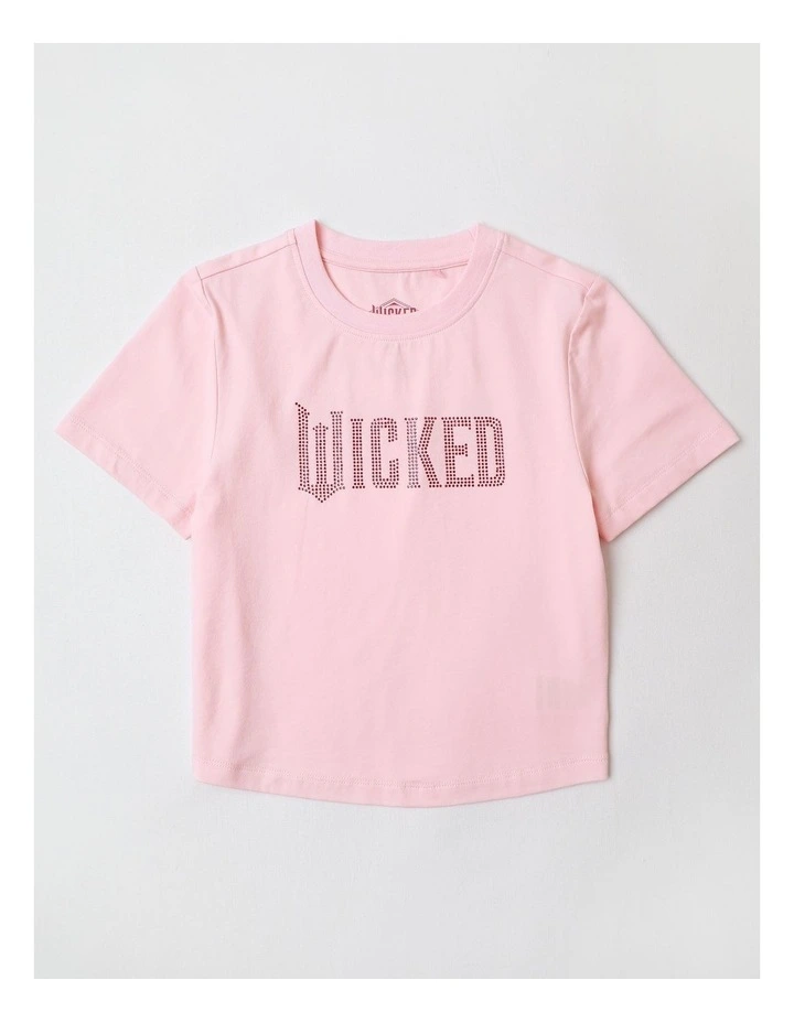 Wicked Fitted Diamante T/Shirt in Tulip image 1