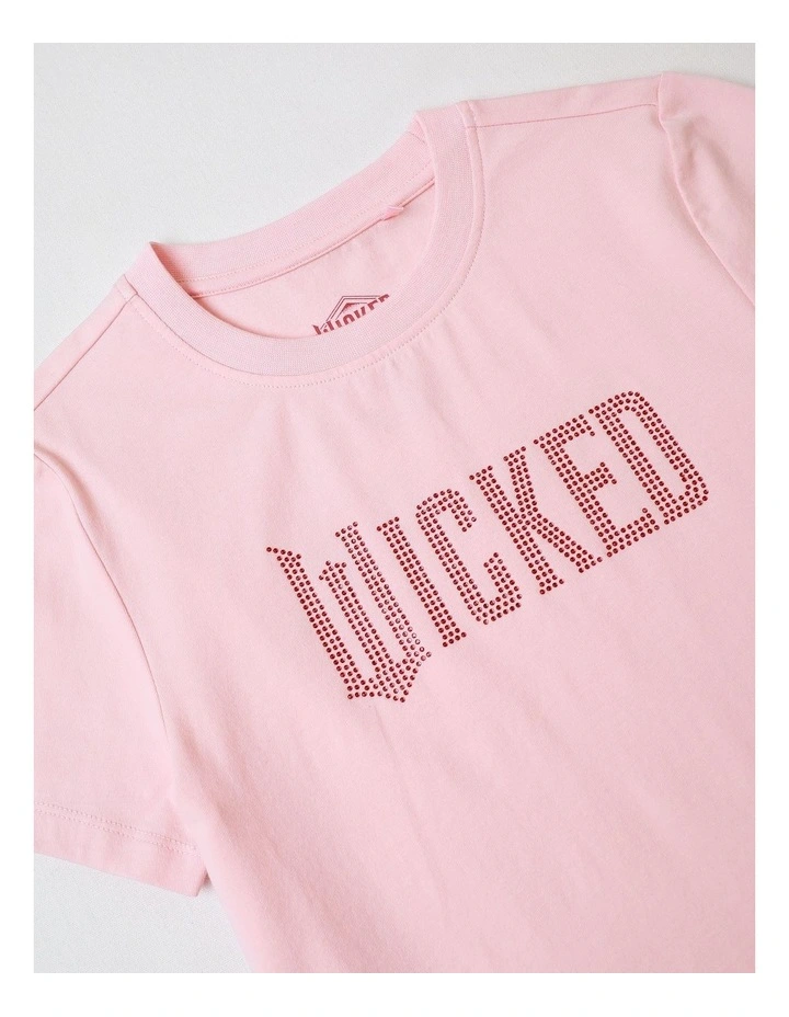 Wicked Fitted Diamante T/Shirt in Tulip image 2