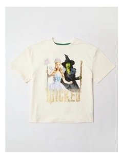 Wicked Double Photographic T/Shirt in Vanilla