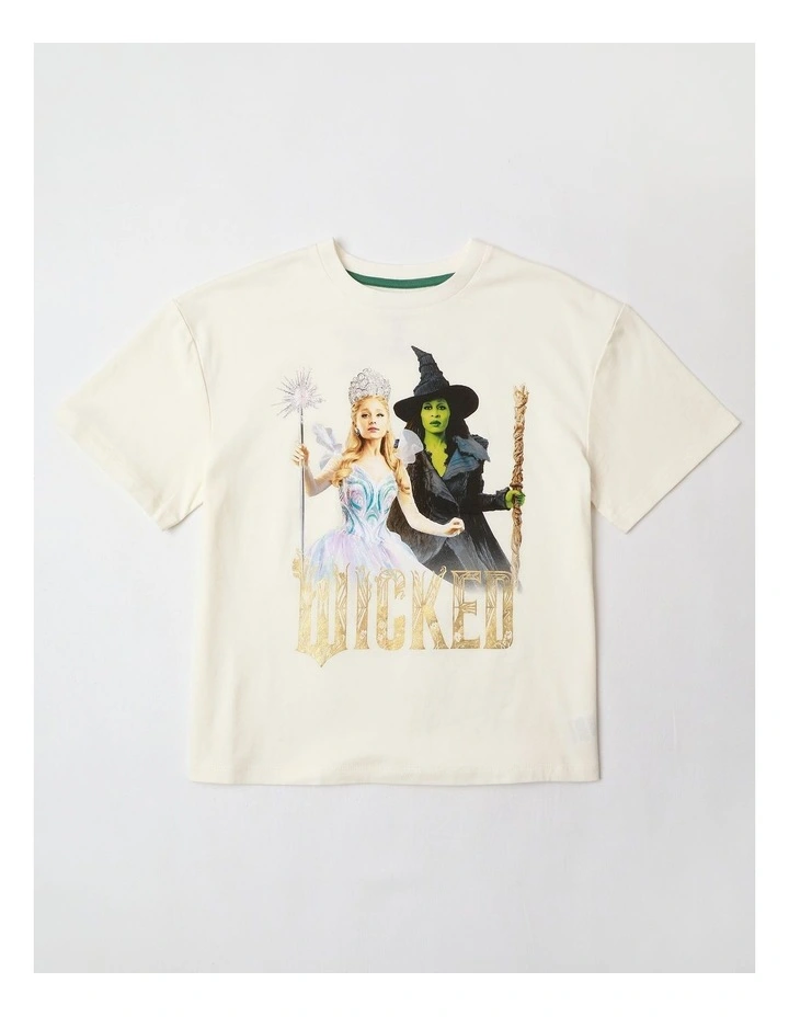 Wicked Double Photographic T/Shirt in Vanilla image 1