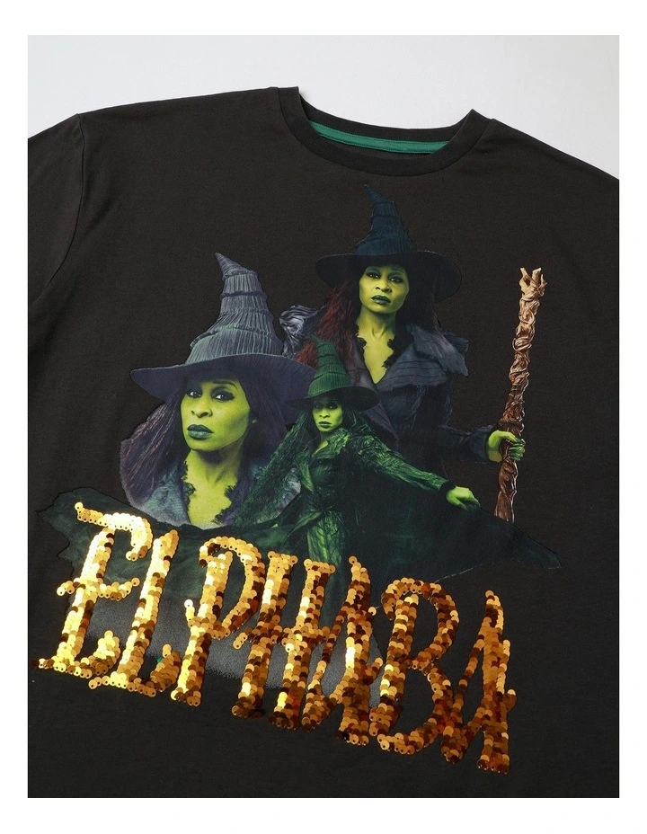 Wicked Elphaba Photographic T/Shirt in Charcoal image 2