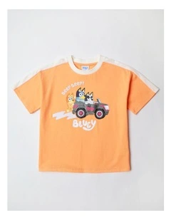 Bluuey Car T-Shirt Orange