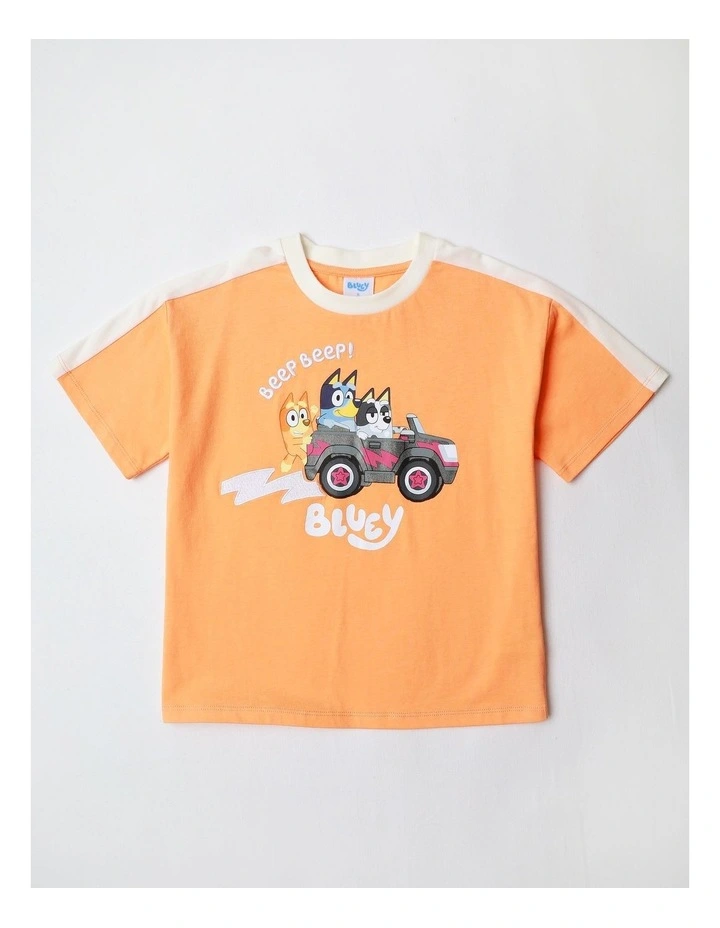 Bluuey Car T-Shirt Orange image 1