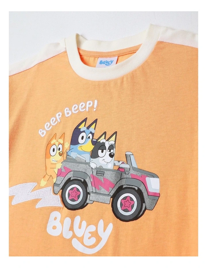 Bluuey Car T-Shirt Orange image 2