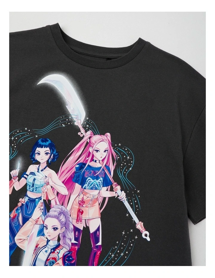 K-Pop Demon Hunters Song Title T-Shirt With A Bag Tag in Steel image 2
