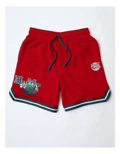 Hot Wheels Basketball Mesh Shorts in Ruby