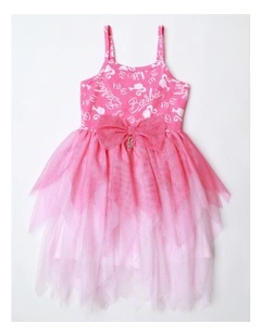 Barbie Bow Tulle Party Dress in Hot Pink