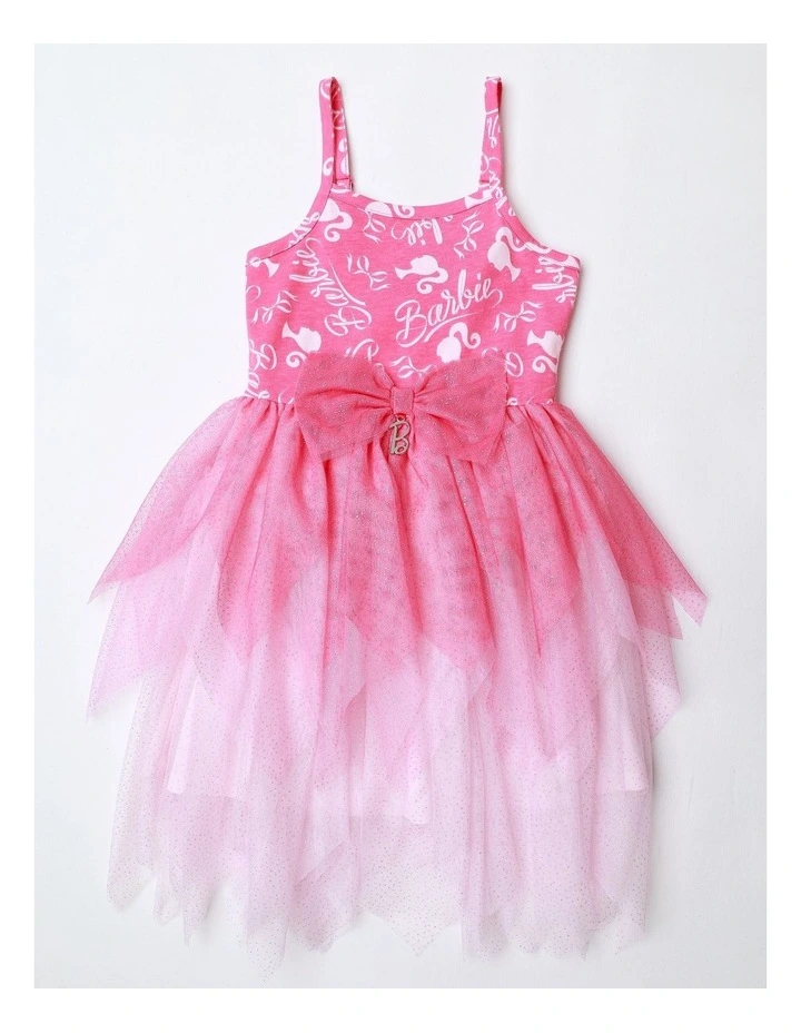 Barbie Bow Tulle Party Dress in Hot Pink image 1